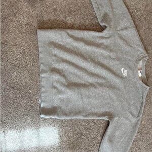Nike Grey Kids Crewneck Sweatshirt with White Logo
